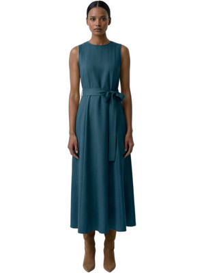 Helmi Midi Καθημερινό Φόρεμα Navy Μπλε 58-05-107Α