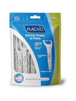 Plac Aid Dental Flossy & Pick Οδοντικό Νήμα με Λαβή & Γεύση 24τμχ