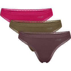 Sloggi Go Crush Βαμβακερά Γυναικεία String με Δαντέλα 3Pack 10219704-M023