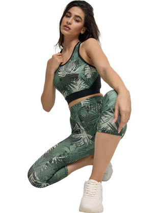 Bodymove Αθλητικό Μπουστάκι με Μέτρια Στήριξη Εκρού Πράσινο 1223