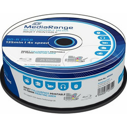 MediaRange MR504 Εγγράψιμα BD-R 4x Printable 25GB Cake Box 25τμχ