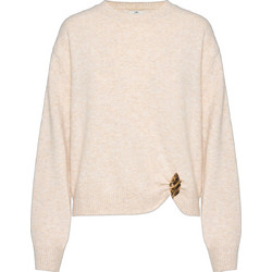 Funky Buddha Γυναικεία Πλεκτή Μπλούζα Εκρού FBL014-120-09
