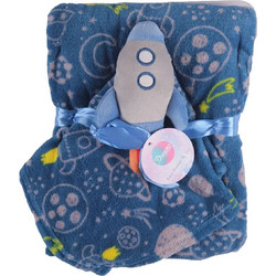 Dreams Newborn Κουβέρτα Αγκαλιάς Fleece με Λούτρινο 75x100 Μπλε