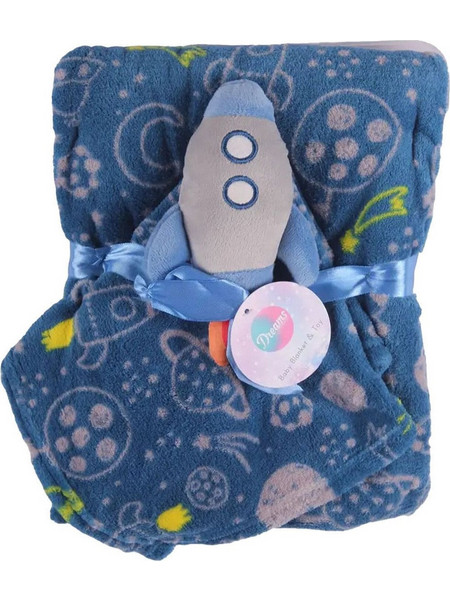 Dreams Newborn Κουβέρτα Αγκαλιάς Fleece με Λούτρινο 75x100 Μπλε
