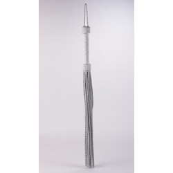 Devil Sticks Kid Leather Braided Tails Μαστίγιο White