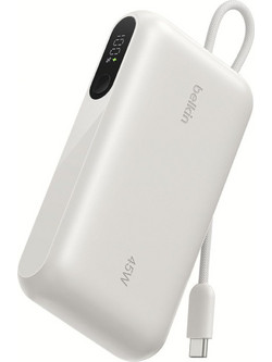 Belkin UltraCharge Power Bank 10000mAh 45W με Ενσωματωμένο Καλώδιο USB-C Power Delivery Sand
