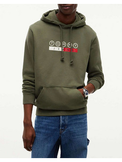Tommy Jeans Ανδρικό Φούτερ με Κουκούλα & Τσέπες Χακί DM0DM23718-M04