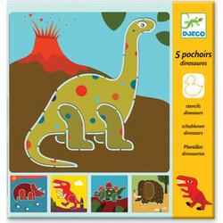 Djeco Στένσιλ Σχέδια Δεινόσαυροι 20x20cm 5τμχ DJ08863