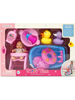ToyMarkt Happy Time Κούκλα Μωρό με Αξεσουάρ Μπάνιου