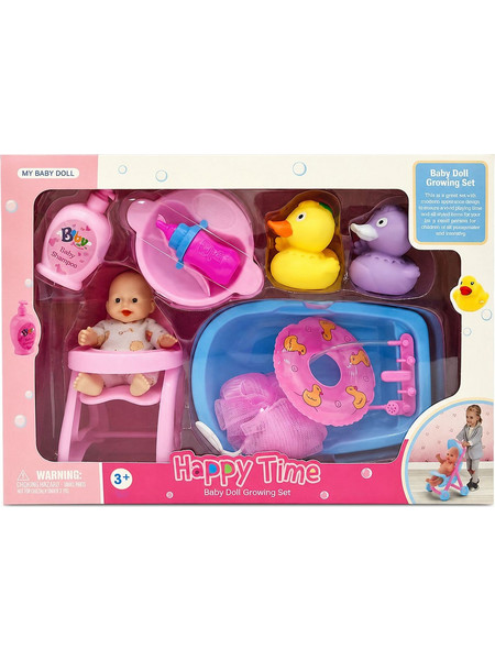 ToyMarkt Happy Time Κούκλα Μωρό με Αξεσουάρ Μπάνιου