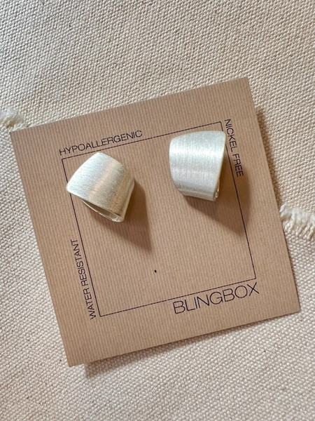 Blingbox Folds Γυναικεία Σκουλαρίκια Καρφωτά από Ατσάλι Ασημί