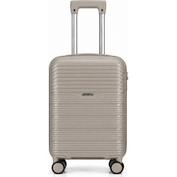 Amber AM1020 Βαλίτσα Καμπίνας 55x35x22cm με 4 Ρόδες Μπεζ