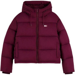 Tommy Jeans Γυναικείο Μπουφάν Χειμωνιάτικο Puffer Κοντό Μπορντό DW0DW21625-V11
