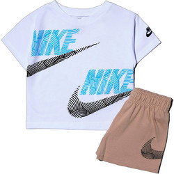 Nike Παιδικό Σετ για Κορίτσι Καλοκαιρινό Λευκό Καφέ 66N737-X0L