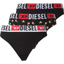 Diesel Βαμβακερά Γυναικεία String Μαύρα 3Pack W2600SE0K0PLDE-E7681