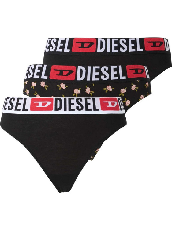 Diesel Βαμβακερά Γυναικεία String Μαύρα 3Pack W2600SE0K0PLDE-E7681