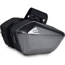 Motocentric MC-0128 Σετ Σαμάρια Μηχανής 2x30lt Μαύρα Γκρι