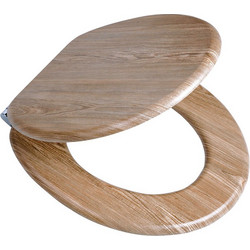 Tiger Scaffold Wood Look Καπάκι Λεκάνης Οβάλ Ξύλινο Καφέ 43.3x37.7cm 252022546