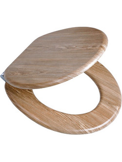 Tiger Scaffold Wood Look Καπάκι Λεκάνης Οβάλ Ξύλινο Καφέ 43.3x37.7cm 252022546