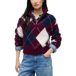 Tommy Jeans Γυναικεία Πλεκτή Μπλούζα με Φερμουάρ Μπορντό DW0DW23351-V11