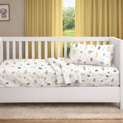Dimcol Happy Safari 713 Βρεφικό Πάπλωμα Κούνιας 160x120cm Λευκό Γκρι