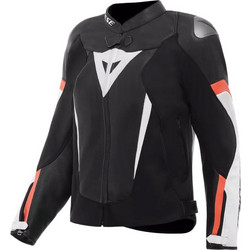 Dainese Avro 6 Leather Lady Black White Red Fluo