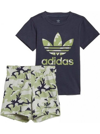 Adidas Camo Βρεφικό Σετ Καλοκαιρινό Navy Μπλε Πράσινο Mint HE6928