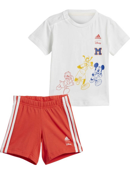Adidas Mickey Mouse Βρεφικό Σετ Καλοκαιρινό Μπεζ Κόκκινο IB4847