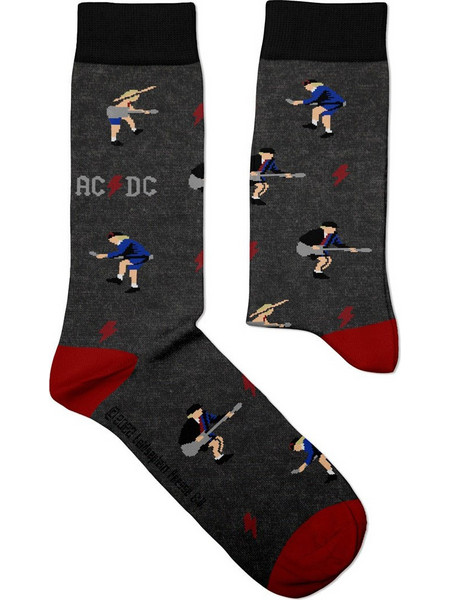 Sock Affairs AC/DC Angus Ανδρικές Κάλτσες Ψηλές με Σχέδια Ανθρακί 95-SS-ACDC-ANGUS