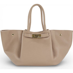 Passaggio Leather Γυναικεία Τσάντα Χειρός Δερμάτινη Μπεζ 5436-KR-09