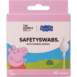 The Humble Co. Peppa Pig Βρεφικές Μπατονέτες Ασφαλείας Βαμβακερές Bamboo Βιοδιασπώμενες Μπεζ 50τμχ