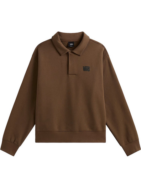 Vans Ανδρική Μπλούζα Polo Μακρυμάνικη Καφέ VN000XHDFST
