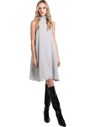 Toi & Moi Mini Φόρεμα για Γάμο / Βάπτιση Γκρι 50-6984-226