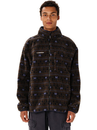 Emerson Ανδρική Ζακέτα Fleece με Φερμουάρ Καφέ 262.EM290.122