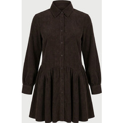Funky Buddha Mini Καθημερινό Φόρεμα Σεμιζιέ Σοκολατί FBL014-115-13