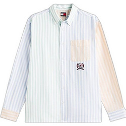 Tommy Jeans Ανδρικό Πουκάμισο Βαμβακερό Ριγέ Μακρυμάνικο Κανονική Γραμμή Overshirt Πολύχρωμο DM0DM22788-C38