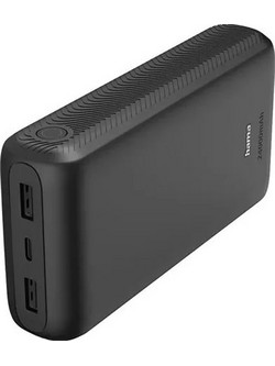 Hama New Performance 24 Power Bank 24000mAh 10W με 2 Θύρες USB-A & Θύρα USB-C Anthracite