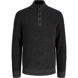 Jack & Jones Ανδρικό Πουλόβερ με Κουμπιά Μαύρο 12299331