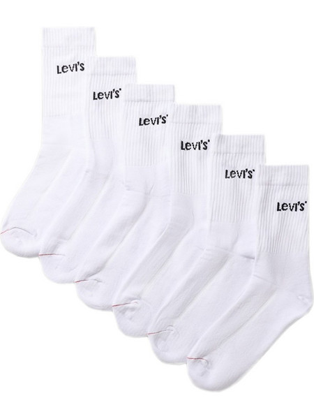Levi's Ανδρικές Κάλτσες Ψηλές Μπεζ 6Pack 701244581-001