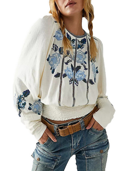 Free People Γυναικείο Χειμερινό Top Εκρού OB1572523