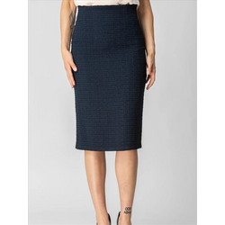 Chrisper Μίντι Φούστα Υφασμάτινη Ψηλόμεση Pencil Navy Μπλε 66210-04