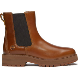 Timberland Britton Drive MID Γυναικεία Μποτάκια Chelsea Δερμάτινα Καφέ με Χοντρό Χαμηλό Τακούνι TB0A2KK2E-M45