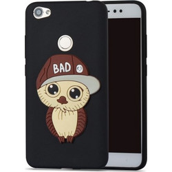 Θήκη Σιλικόνης TPU 3D με Κουκουβάγιο για Xiaomi Redmi Note 5A Prime / Y1 - Μαύρο