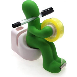 The Butt, Tape Dispenser, Pen Notepad Holder with Paper Clips and Tape for Desktop Organiser (Green)