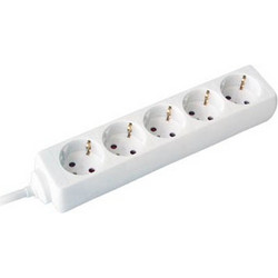 ΠΟΛΥΠΡΙΖΟ 5 ΘΕΣΕΩΝ ΣΟΥΚΟ ΜΕ ΚΑΛΩΔΙΟ 5m 3x1,5mm2 H05VV-F ΛΕΥΚΟ 232-503 COMMEL 3858883835472