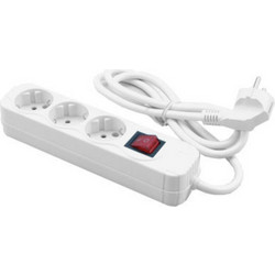 MediaRange Socket Strip 3-Way Schuko with Power Switch & Child Protection 1.4m White MRCS205
