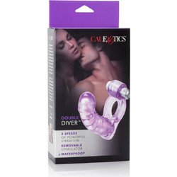 CalExotics Double Diver Ring 20cm Ελαστικό Δαχτυλίδι Πέους με Δόνηση 3cm Μωβ