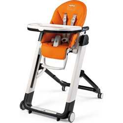 Peg Perego Siesta Follow Me Αναδιπλούμενο Καρεκλάκι Φαγητού με Ροδάκια Arancia