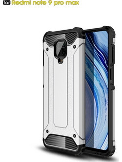 Θήκη για Xiaomi Redmi Note 9 Pro Max, Συνδυασμός TPU + PC, Magic Armor (Ασημί) (OEM)
