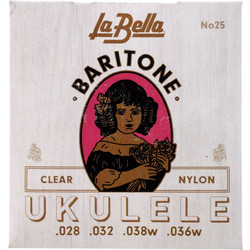La Bella No. 25 Baritone Σετ 4 Χορδές Ukelele Nylon 28-38" 1/2